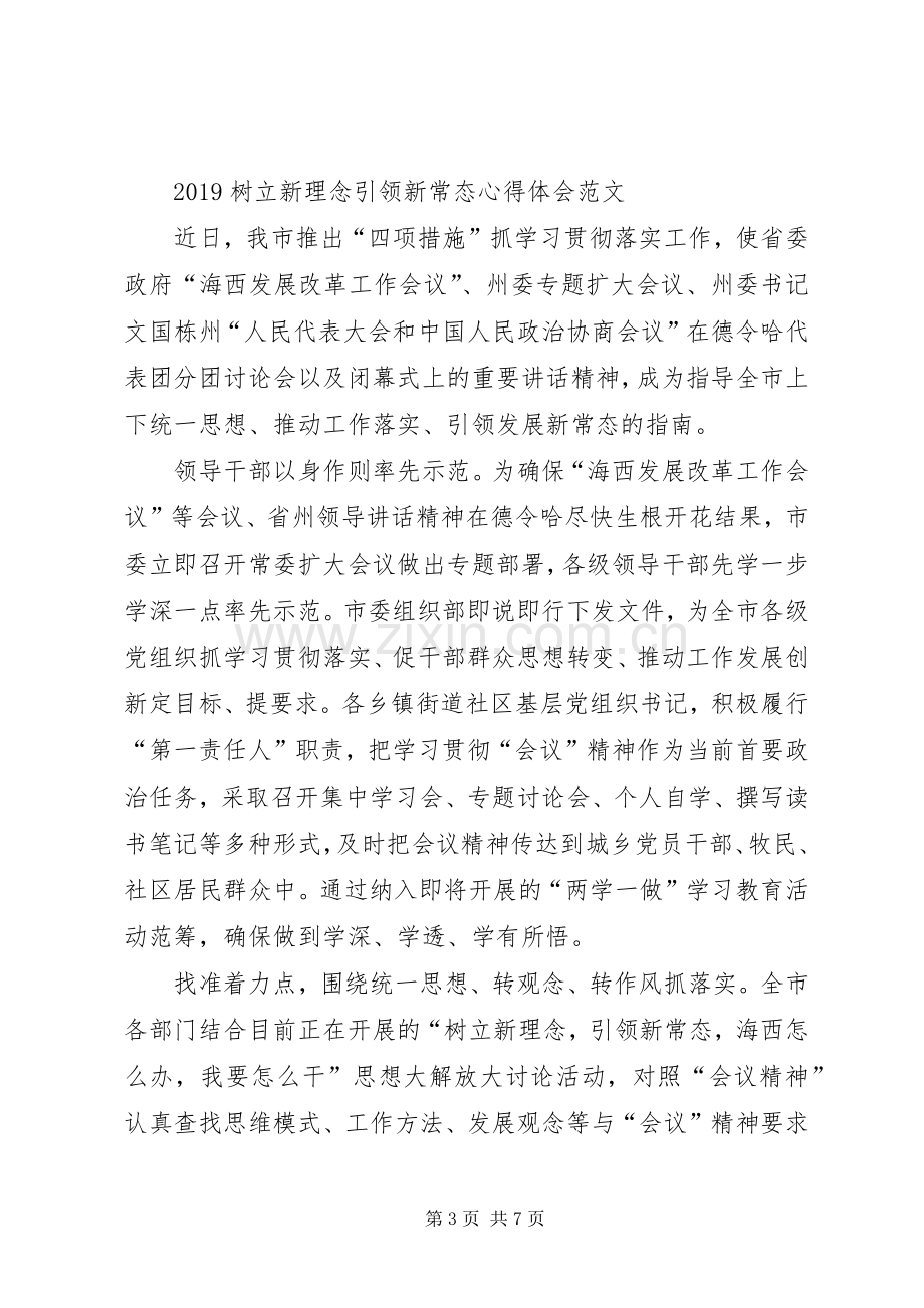 树立新理念引领新常态体会心得范文3篇.docx_第3页