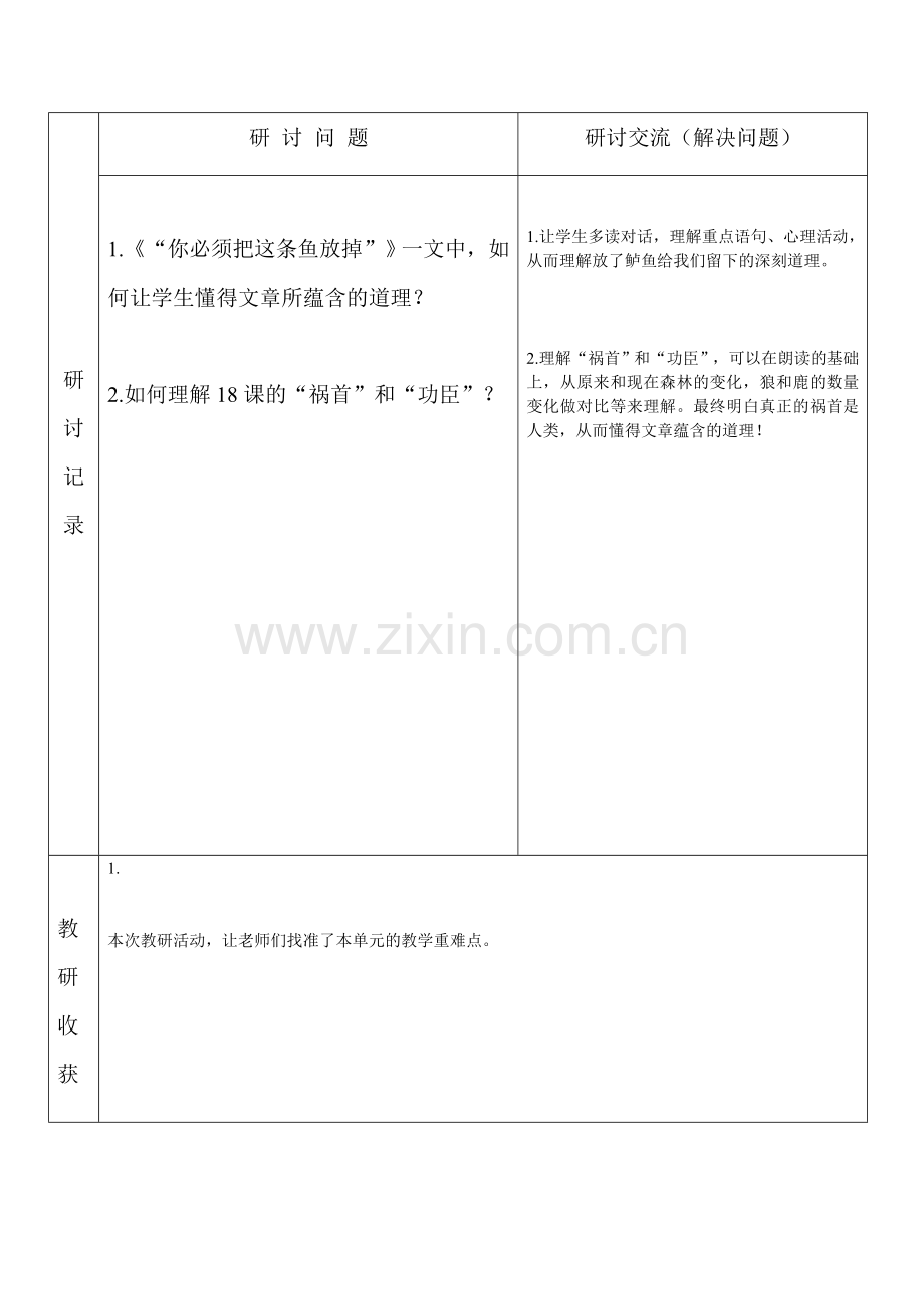 三年级下册第六单元集体备课记录表.doc_第2页