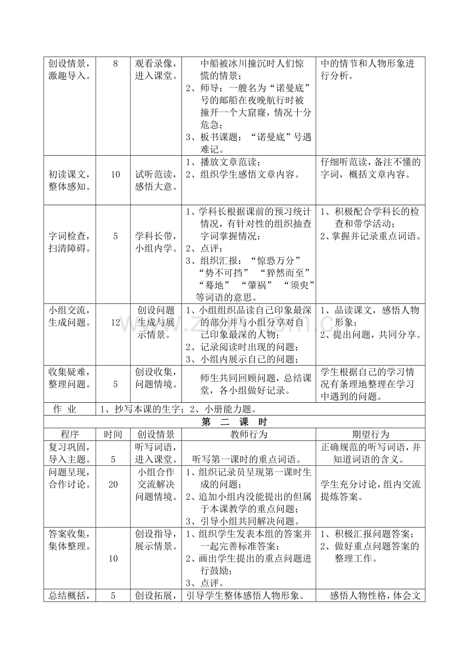 《“诺曼底”号遇难记》五年级语文一案三单.doc_第2页