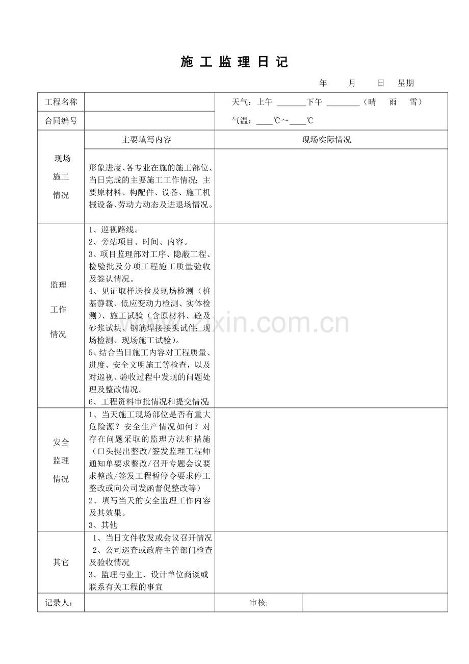 监理日记的填写要求及范例.doc_第3页