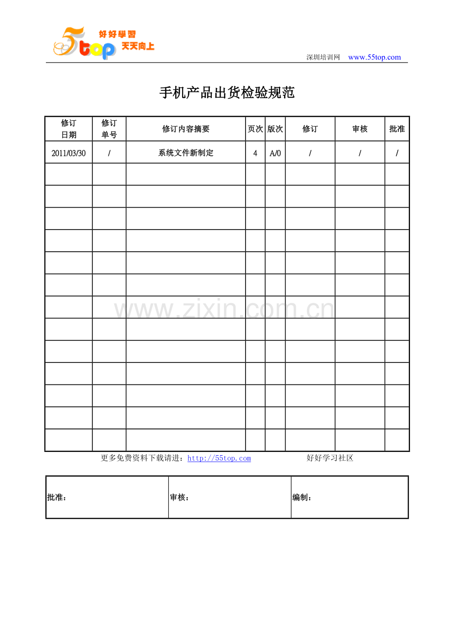 手机产品出货检验规范.doc_第1页