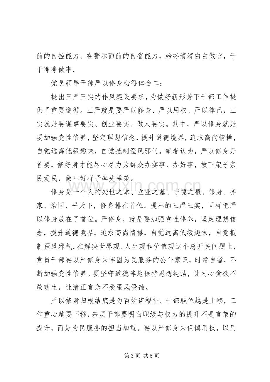 党员领导干部严以修身体会心得.docx_第3页