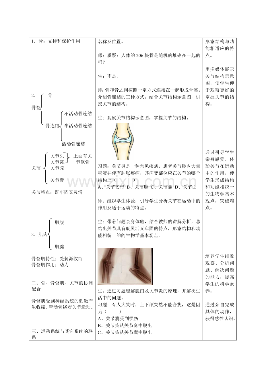 动物的运动教学设计.doc_第2页