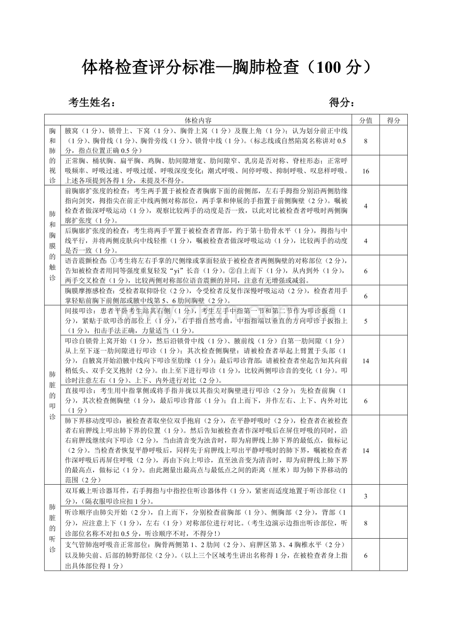 心脏、胸肺、腹部体格检查评分标准.doc_第2页