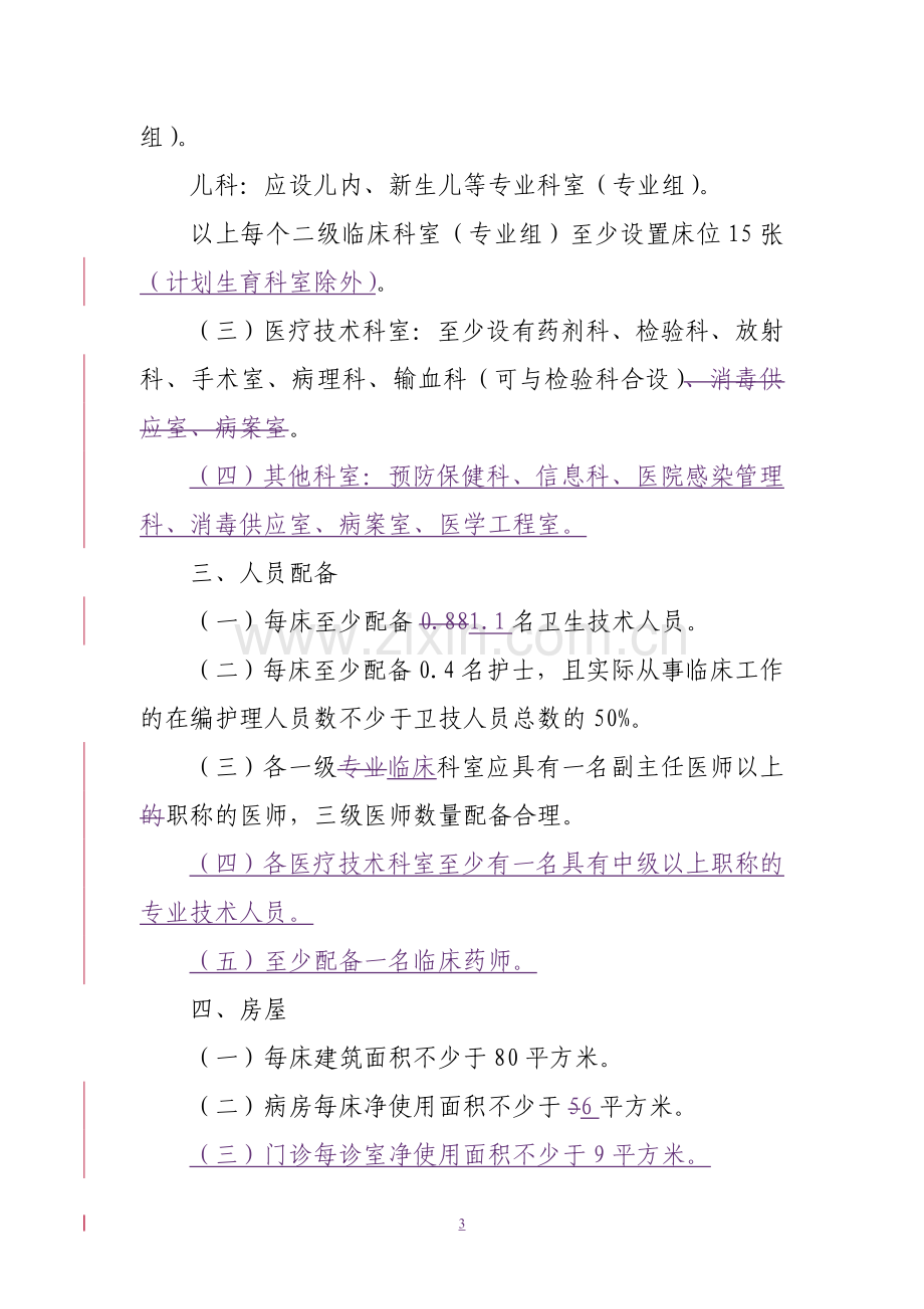 二级综合医院和三级综合医院基本标准征求意见稿.doc_第3页