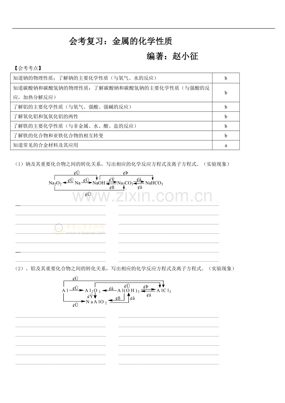 会考复习：金属的化学性质.doc_第1页