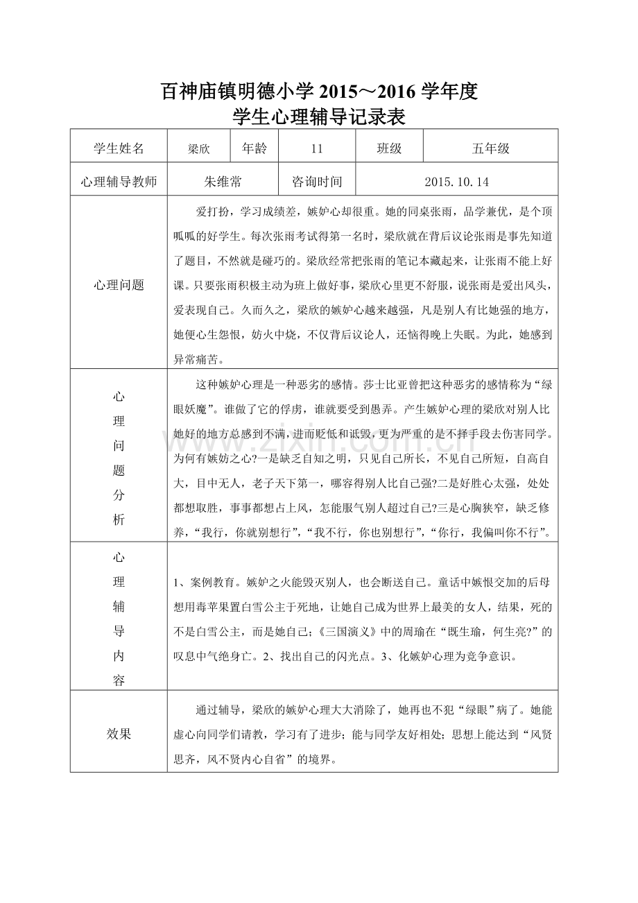 2015-2016小学心理咨询记录表1.doc_第3页