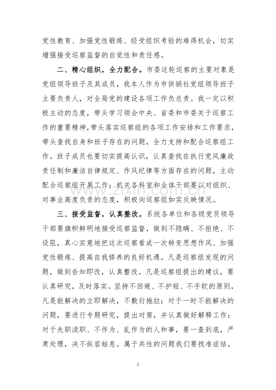 在市纪委巡察动员会上的表态发言.doc_第2页