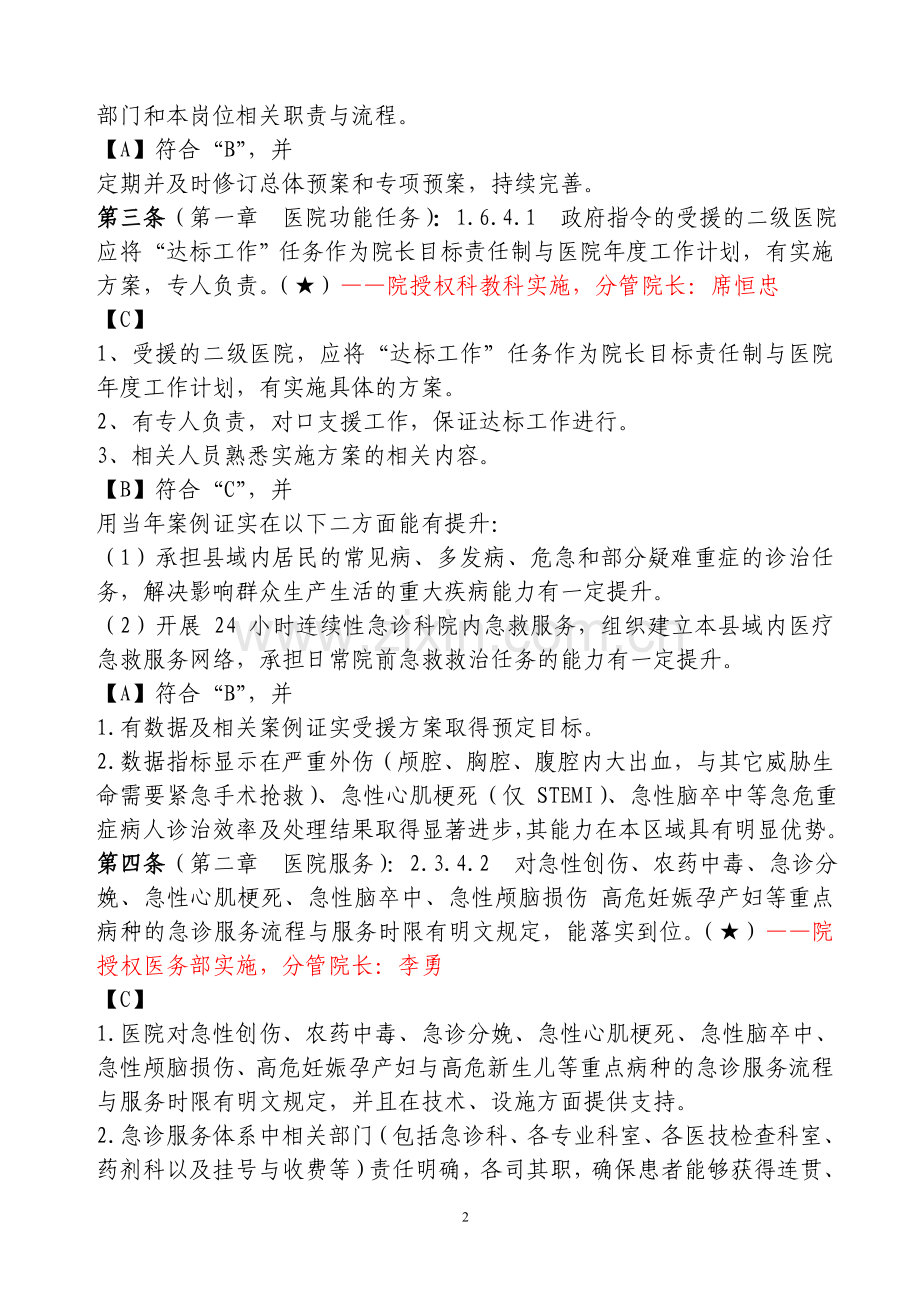 二级综合医院评审标准核心条款.doc_第2页