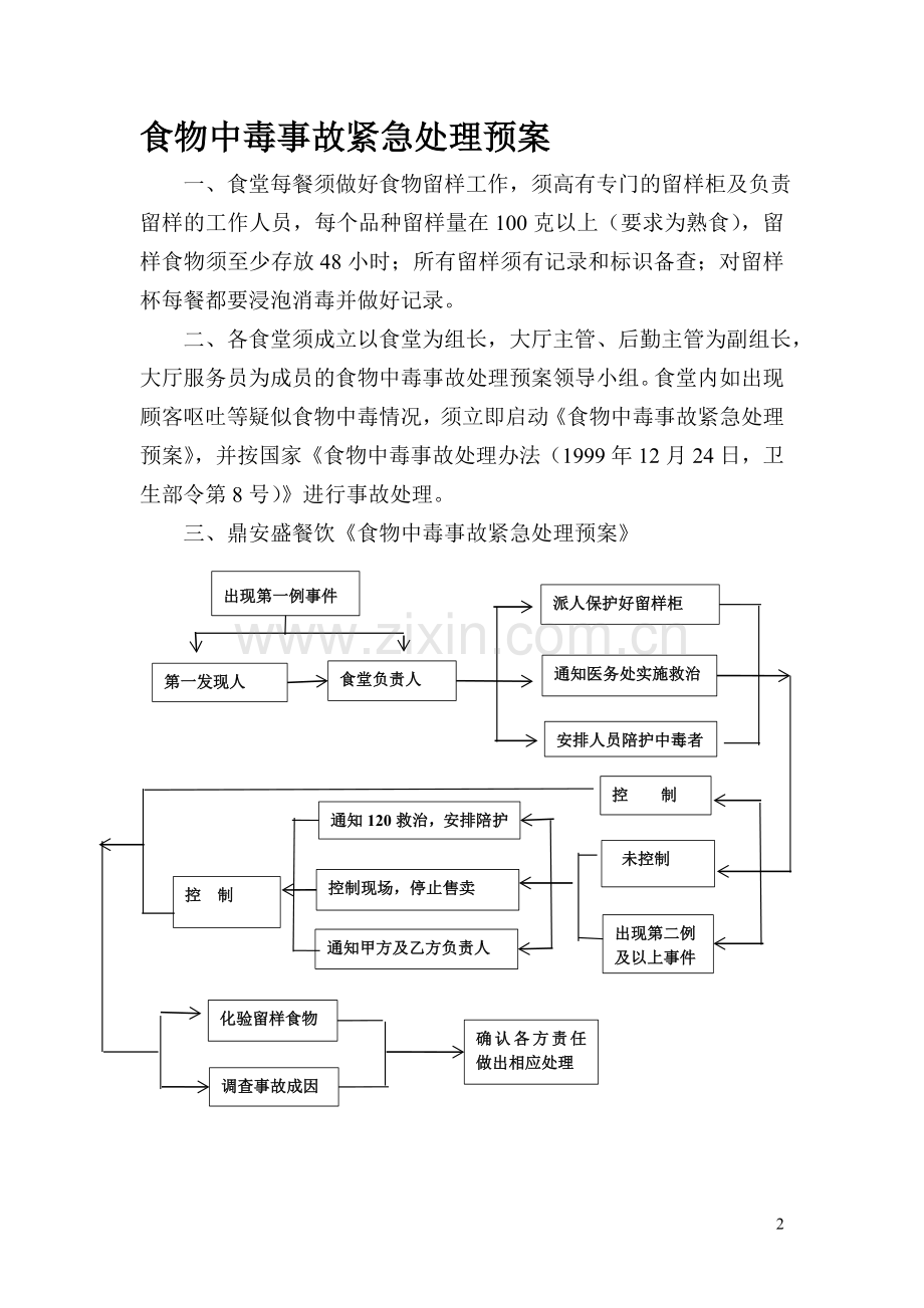 突发事件处理及食物中毒事故紧急处理预案.doc_第3页