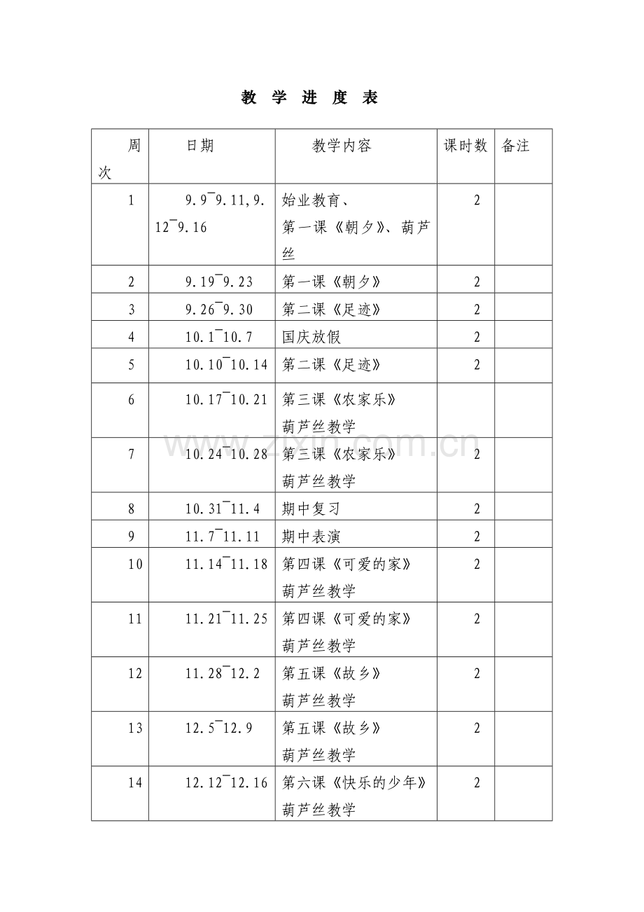 2016人音版五年级上册音乐教学计划.doc_第3页