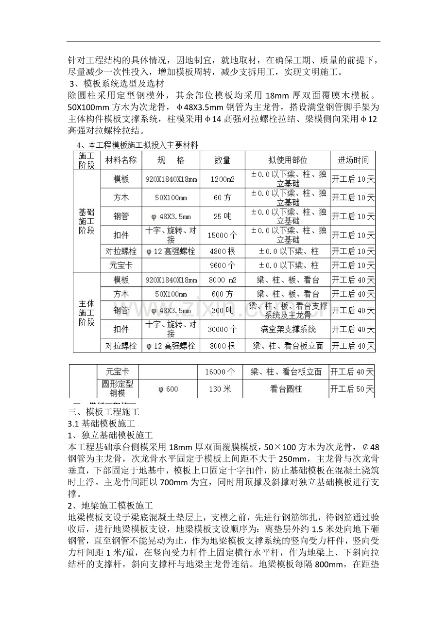 郑大新区综合体育场模板工程施工方案.doc_第2页