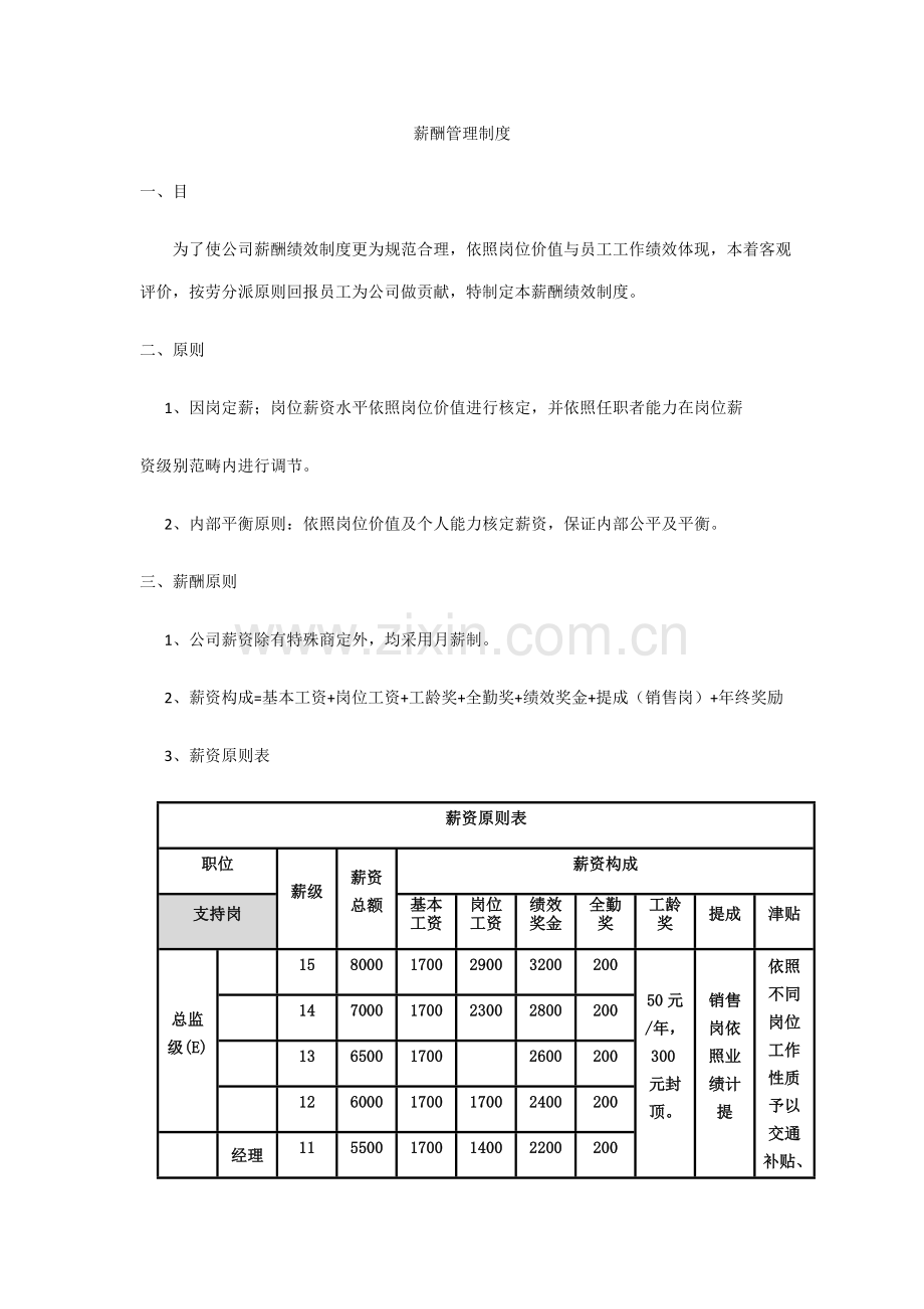 薪酬绩效制度样本.doc_第1页