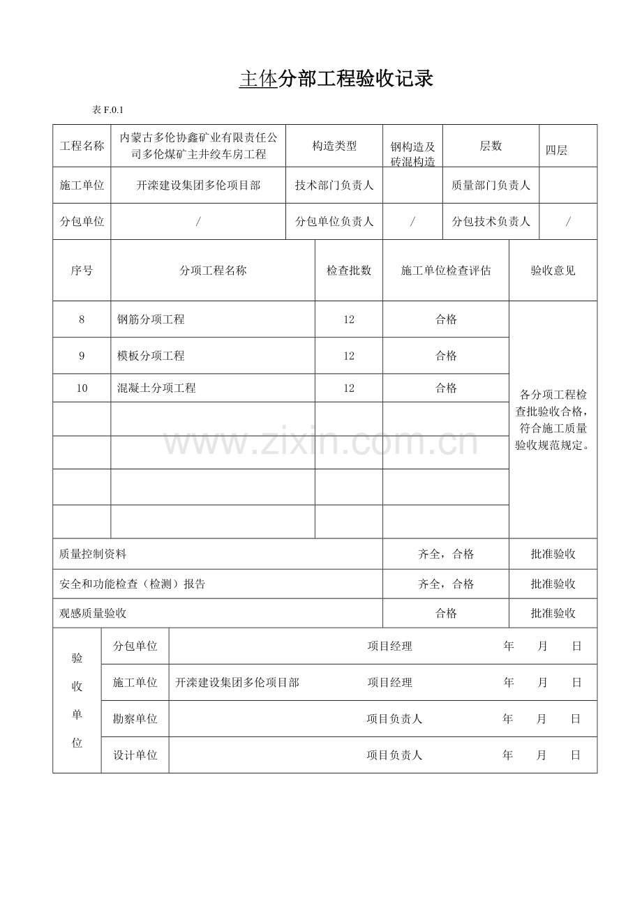 建筑工程分部工程验收记录已填写实例样本.doc_第2页