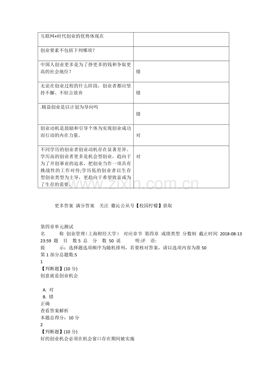 网课智慧树知到创业管理(上海财经大学)答案-创业管理智慧树答案章节测试期末考试答案分享.doc_第2页