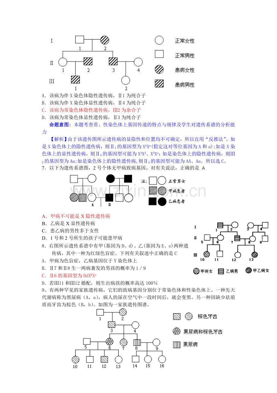 常见遗传病系谱图分析.doc_第3页