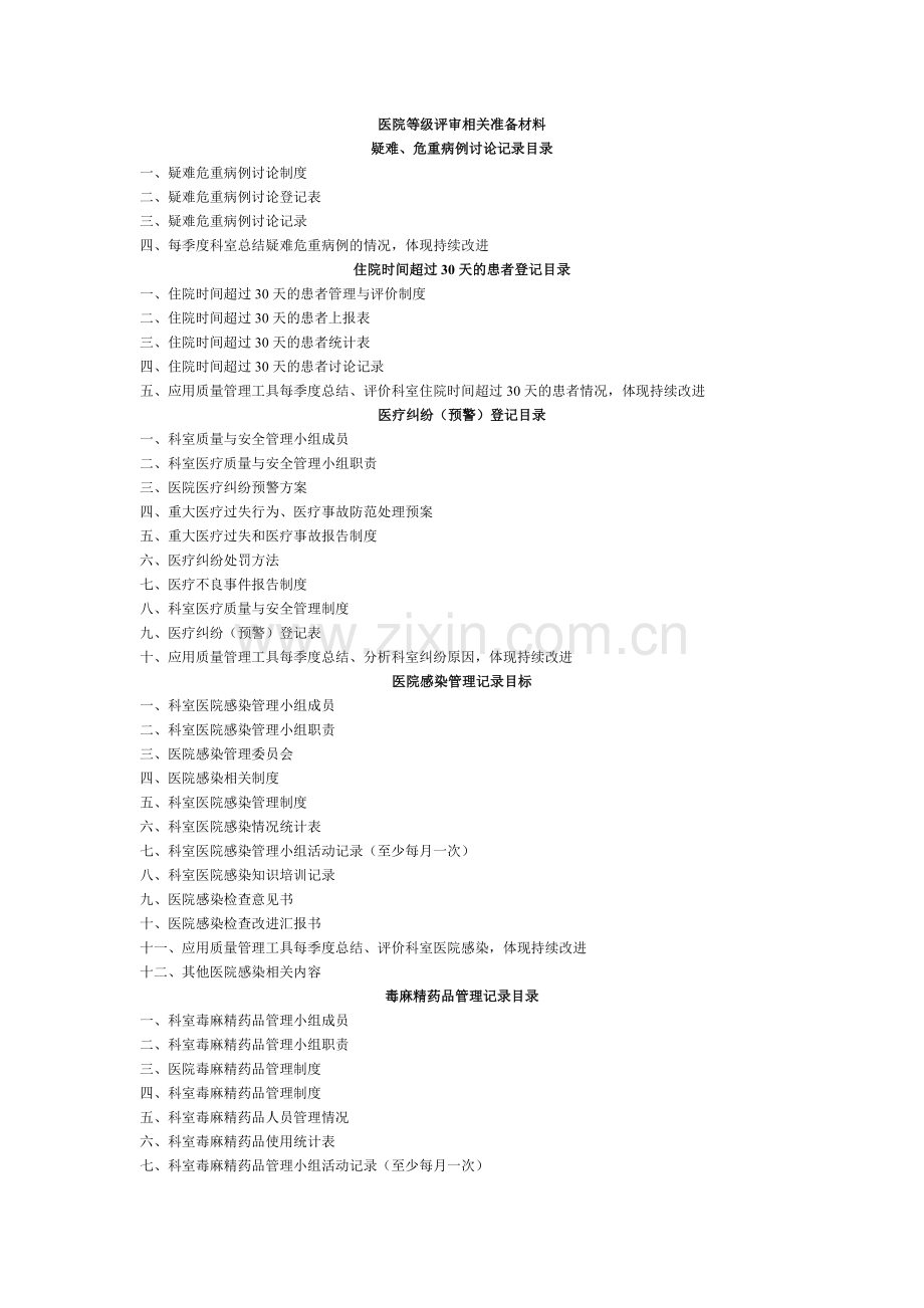 医院等级评审相关准备材料(1).doc_第1页