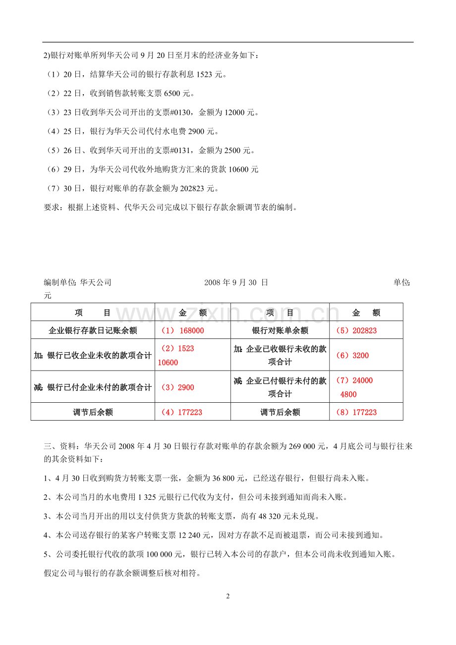 银行余额调节表习题4.docx_第2页