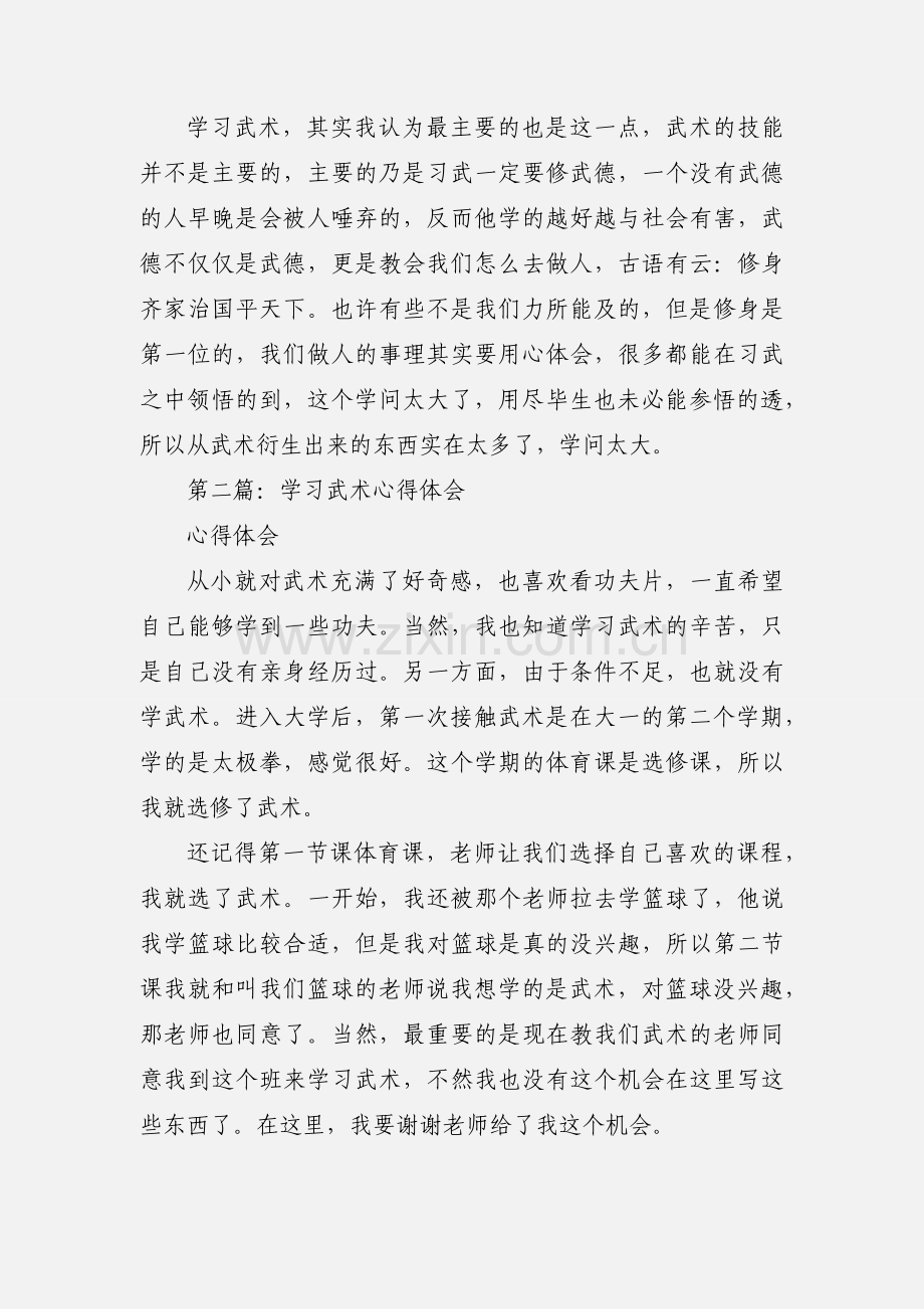 学习武术的心得体会(多篇).docx_第2页