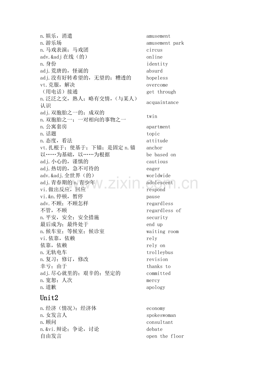 牛津高中英语模块五单词表-DOC版.doc_第2页