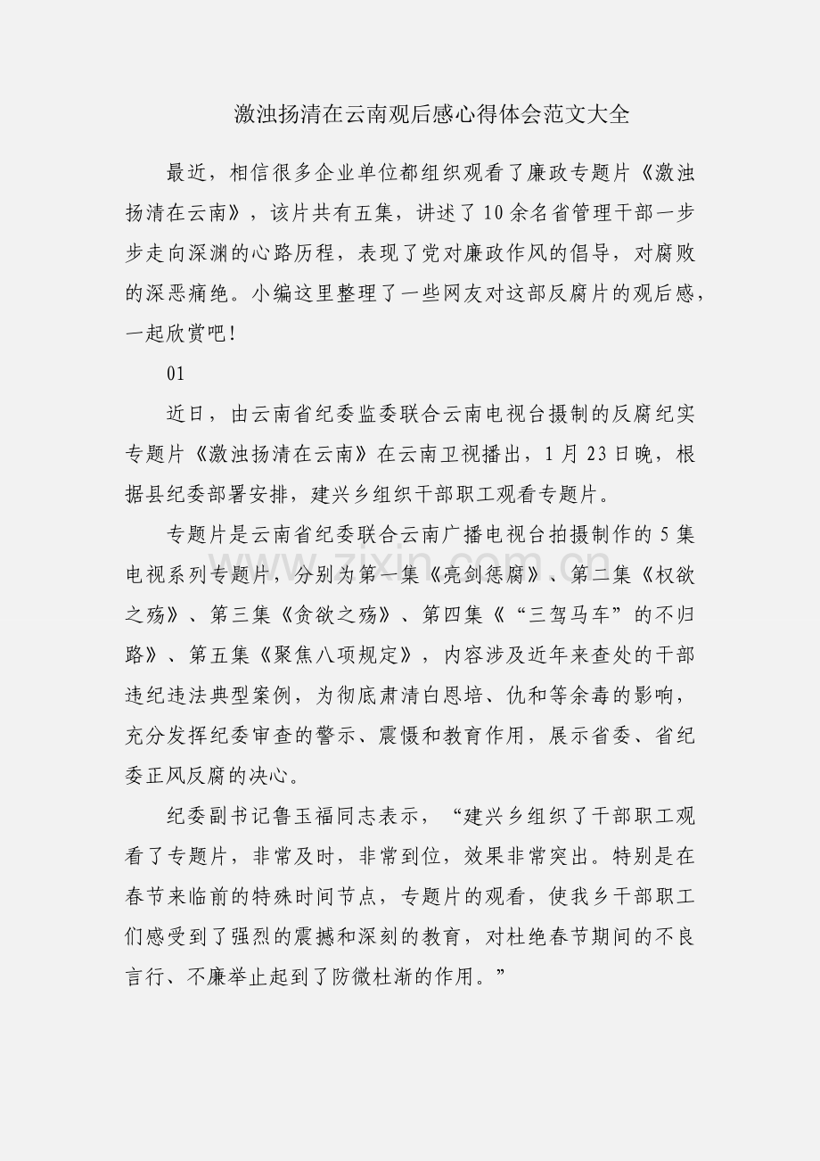 激浊扬清在云南观后感心得体会范文大全.docx_第1页