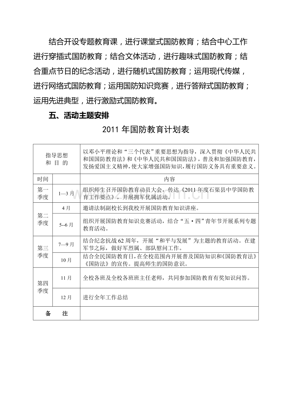 学校国防教育工作计划.doc_第3页