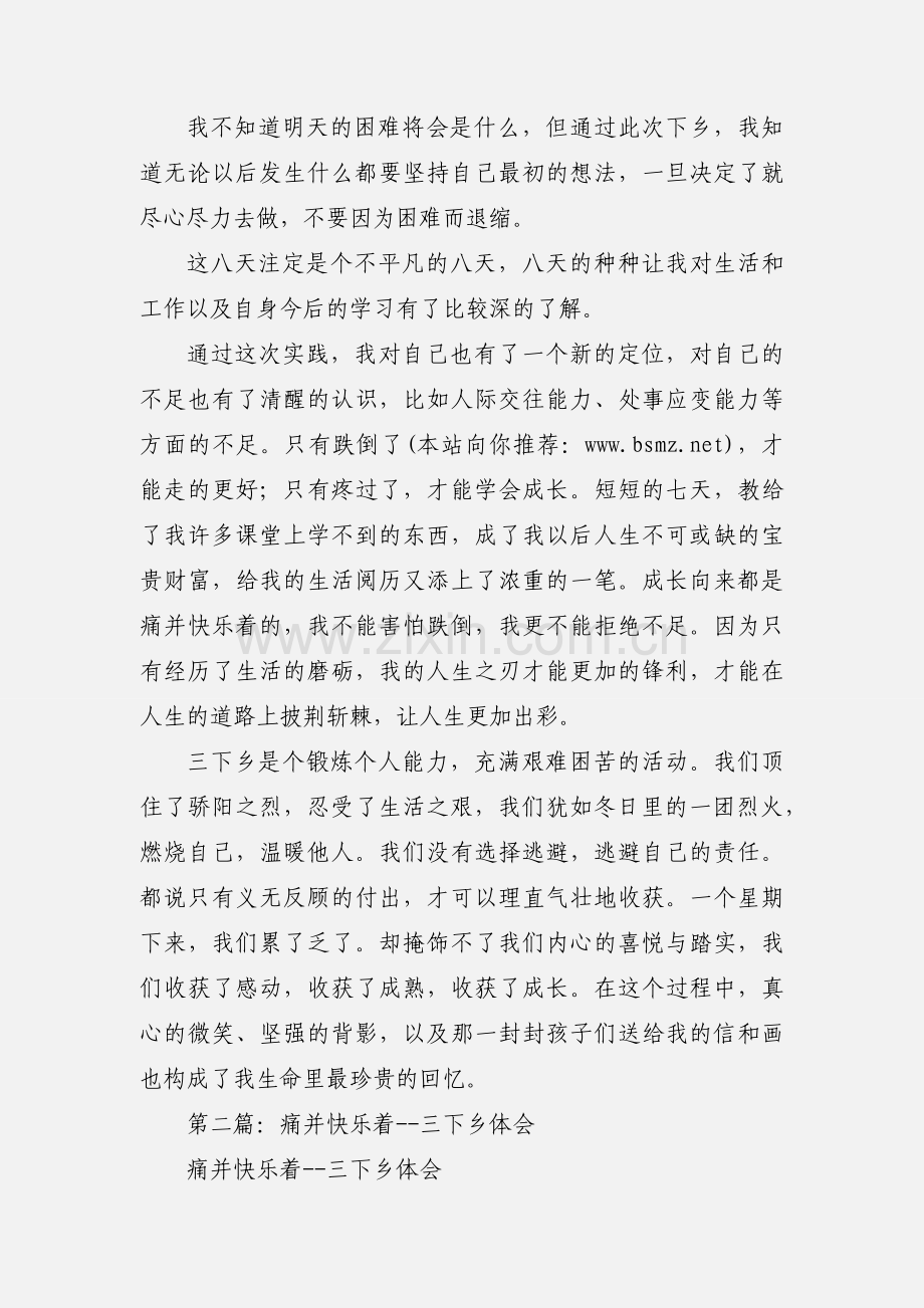 三下乡心得体会--痛并快乐着.docx_第2页