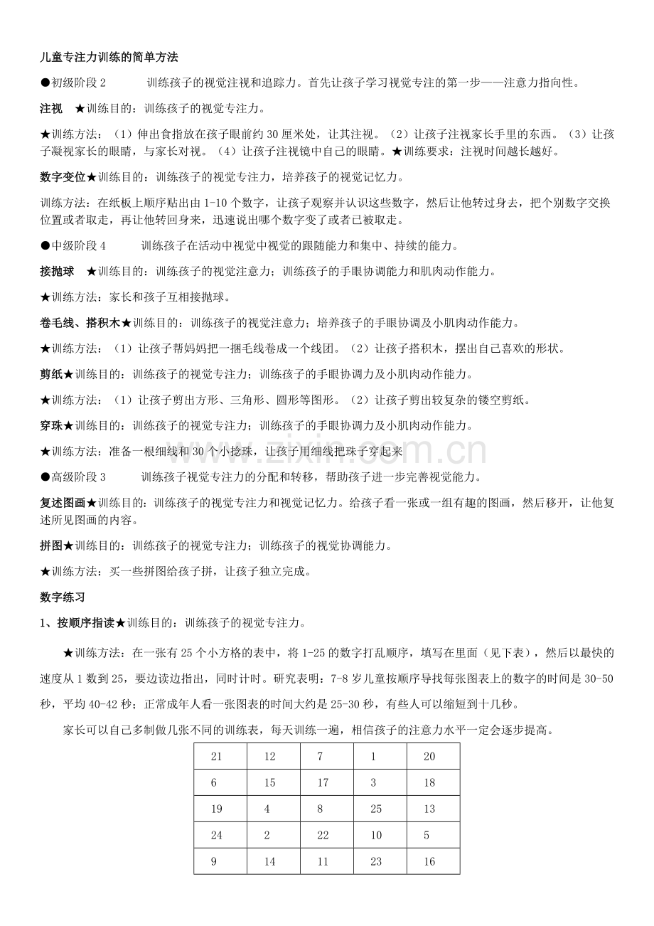 儿童专注力训练的简单方法(全面).doc_第1页