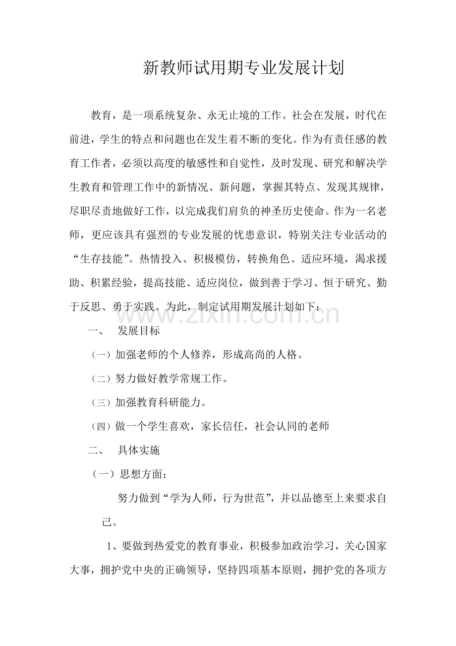 新教师试用期专业发展计划.doc_第1页