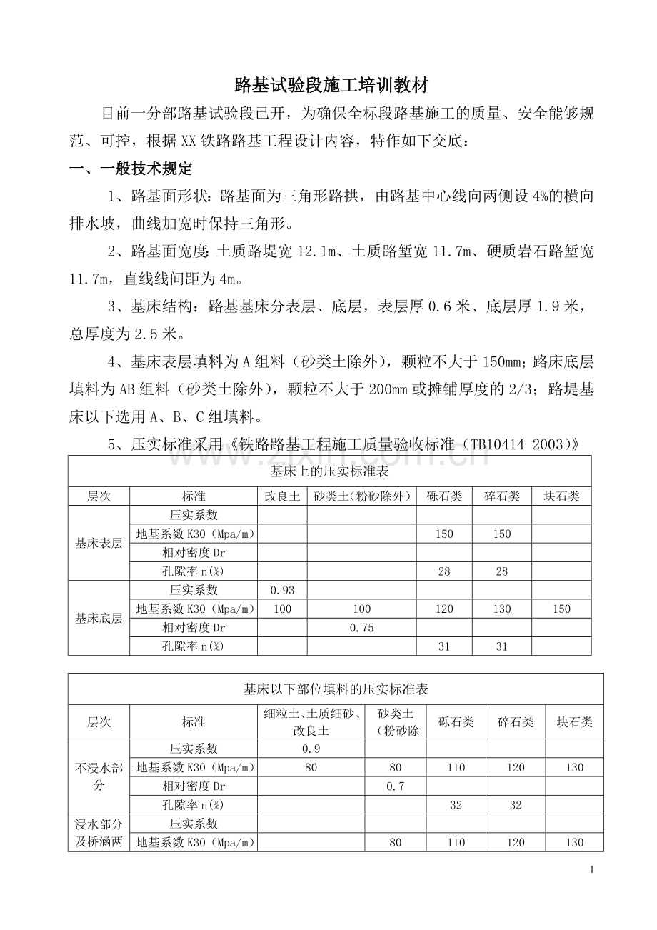 铁路路基试验段施工培训教材.doc_第1页