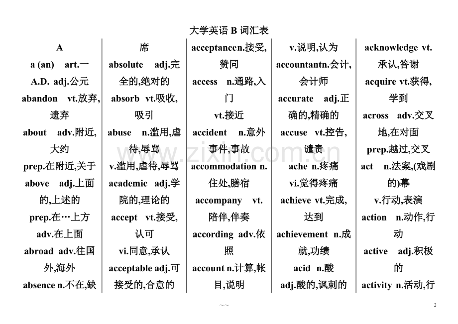 大学英语B级词汇表.doc_第2页