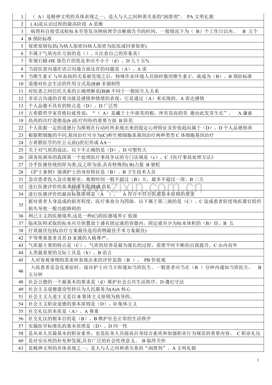 医务人员行为规范与医务礼仪汇总.doc_第1页