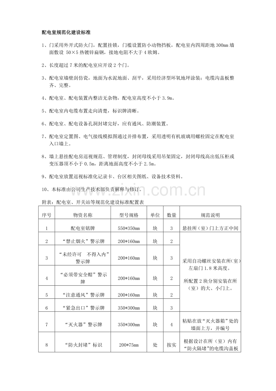 配电室规范化建设标准.docx_第1页