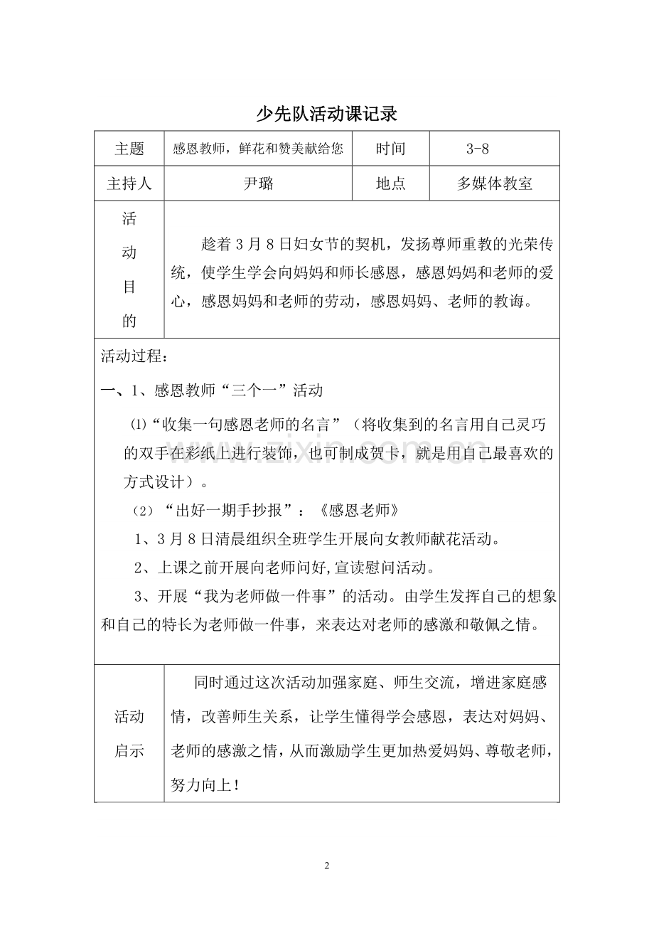 2017——2018下学期少先队活动记录表.doc_第2页