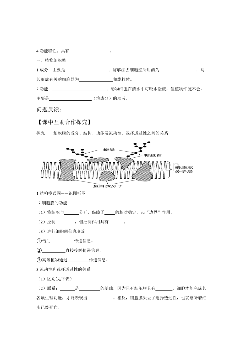 细胞膜 生物膜的流动镶嵌模型 物质跨膜运输的方式.doc_第3页