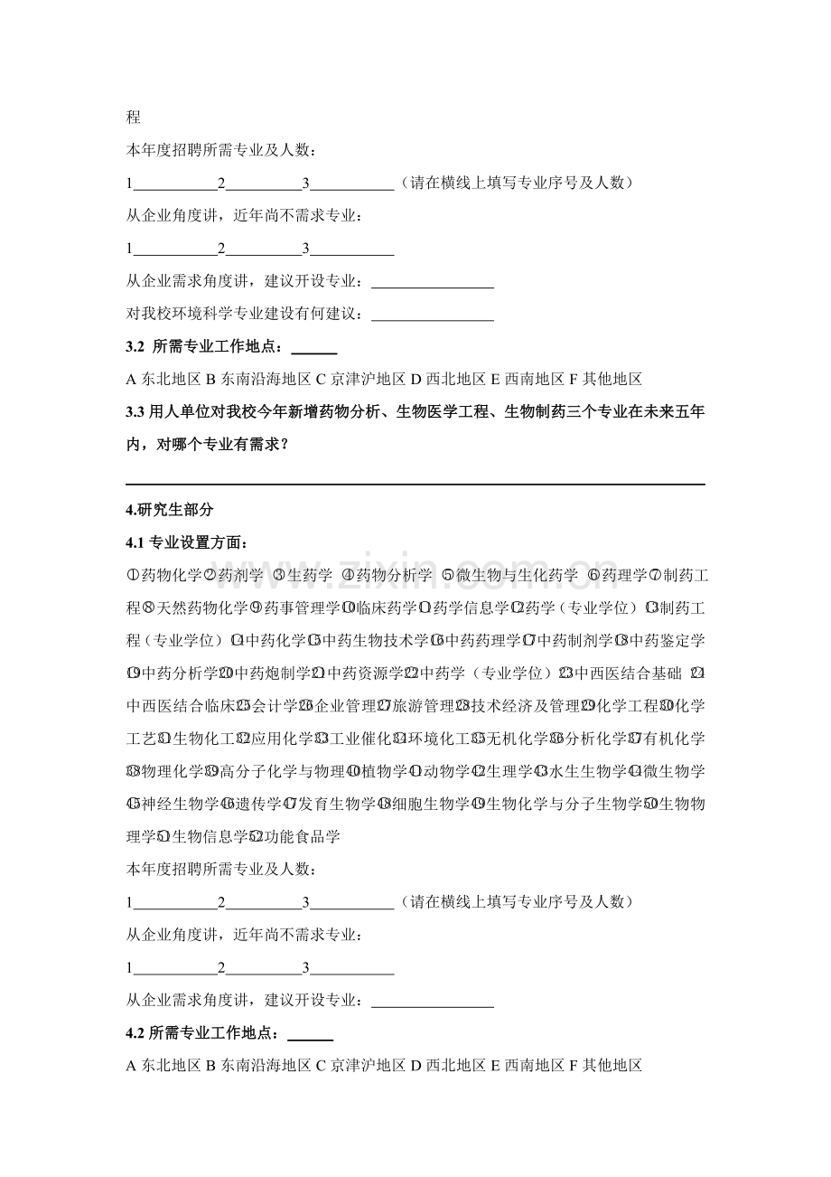 沈阳药科大学毕业生就业工作调查问卷.doc_第2页