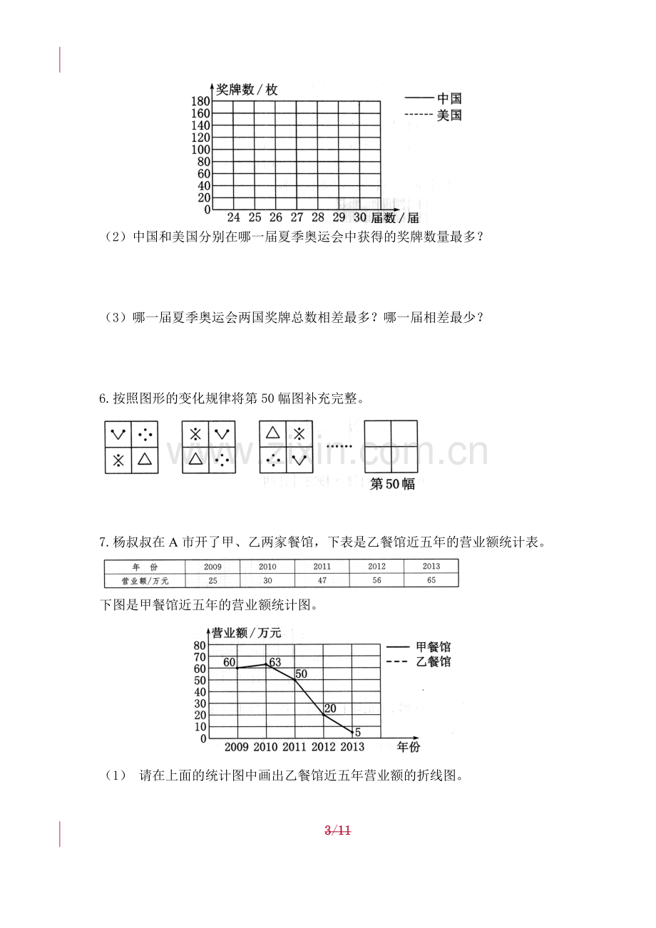 人教版数学五年级下册-11总复习-随堂测试习题03.doc_第3页