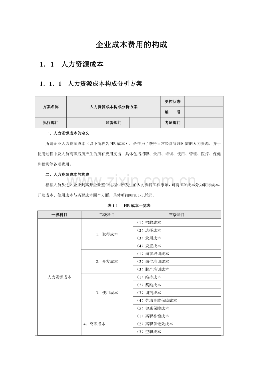 企业成本费用的构成.docx_第1页