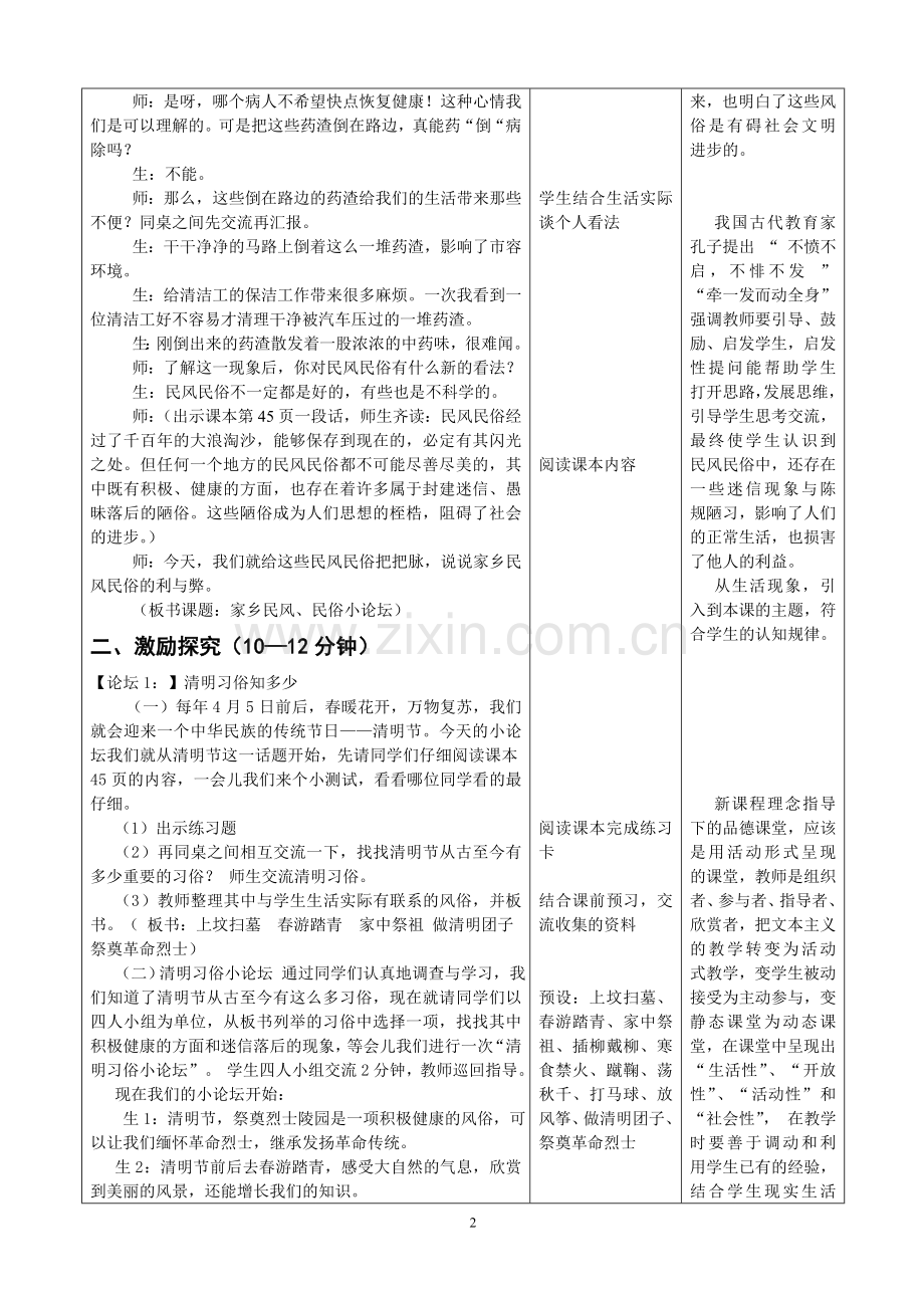 家乡的民风民俗小论坛教学设计.doc_第2页