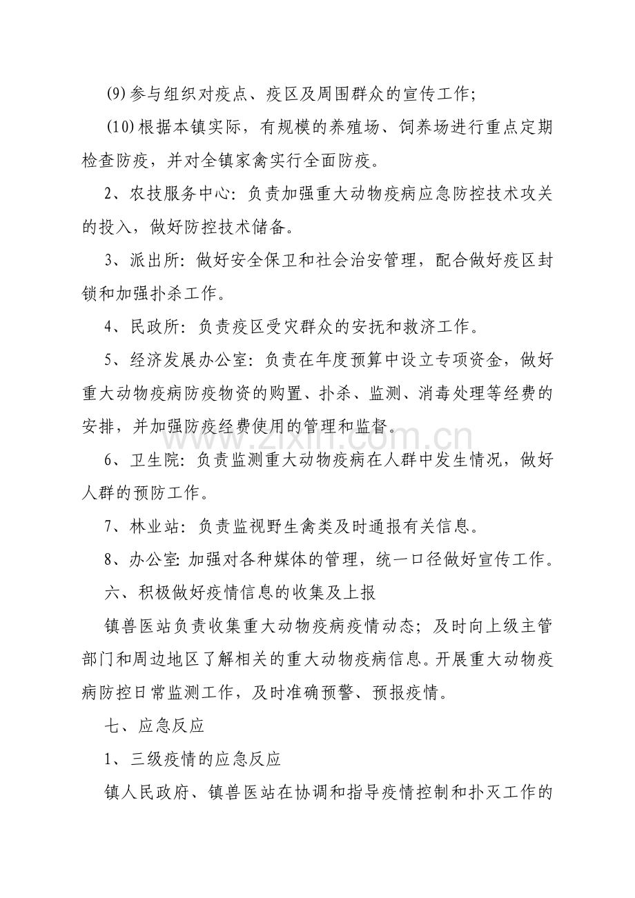 xx镇重大动物疫病防控应急预案.doc_第3页