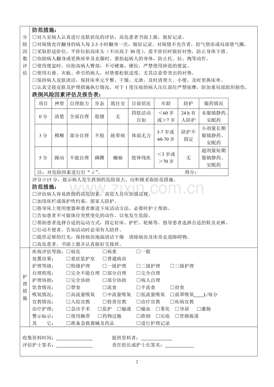 入院病人风险评估表(2017.11.6).doc_第2页