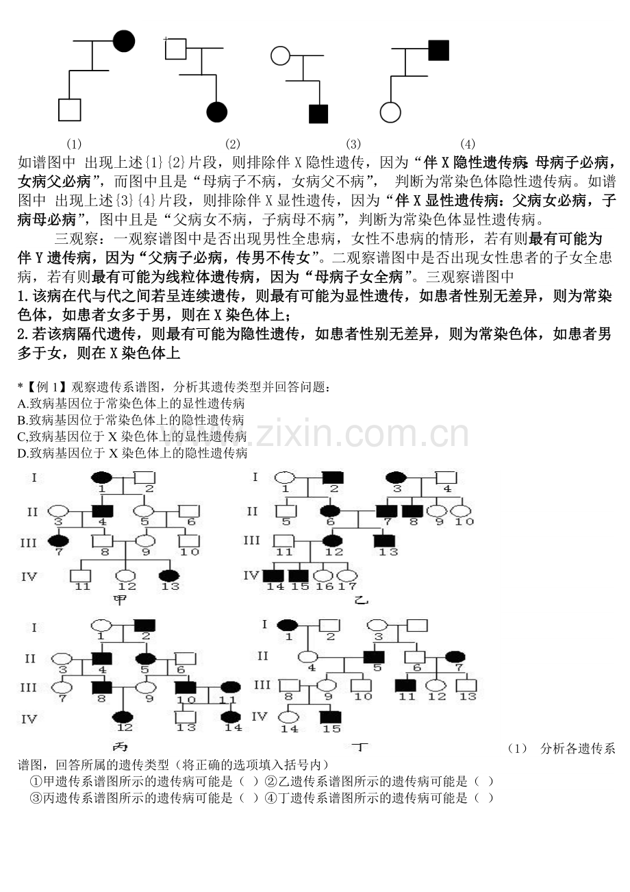 高中生物-遗传系谱图解题技巧.doc_第2页