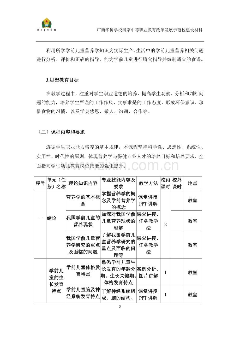 《幼儿营养学》课程标准.docx_第3页