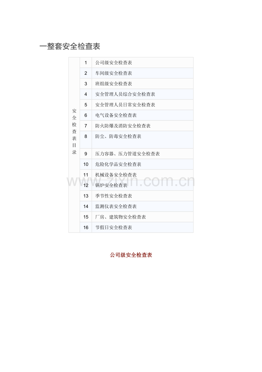 一整套安全检查表.doc_第1页