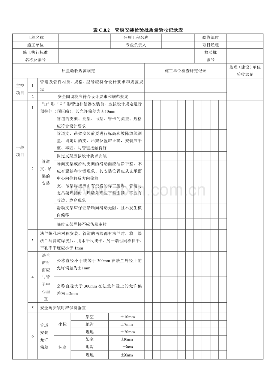 SY4203-2016站内工艺管道工程-检验批表格.doc_第3页