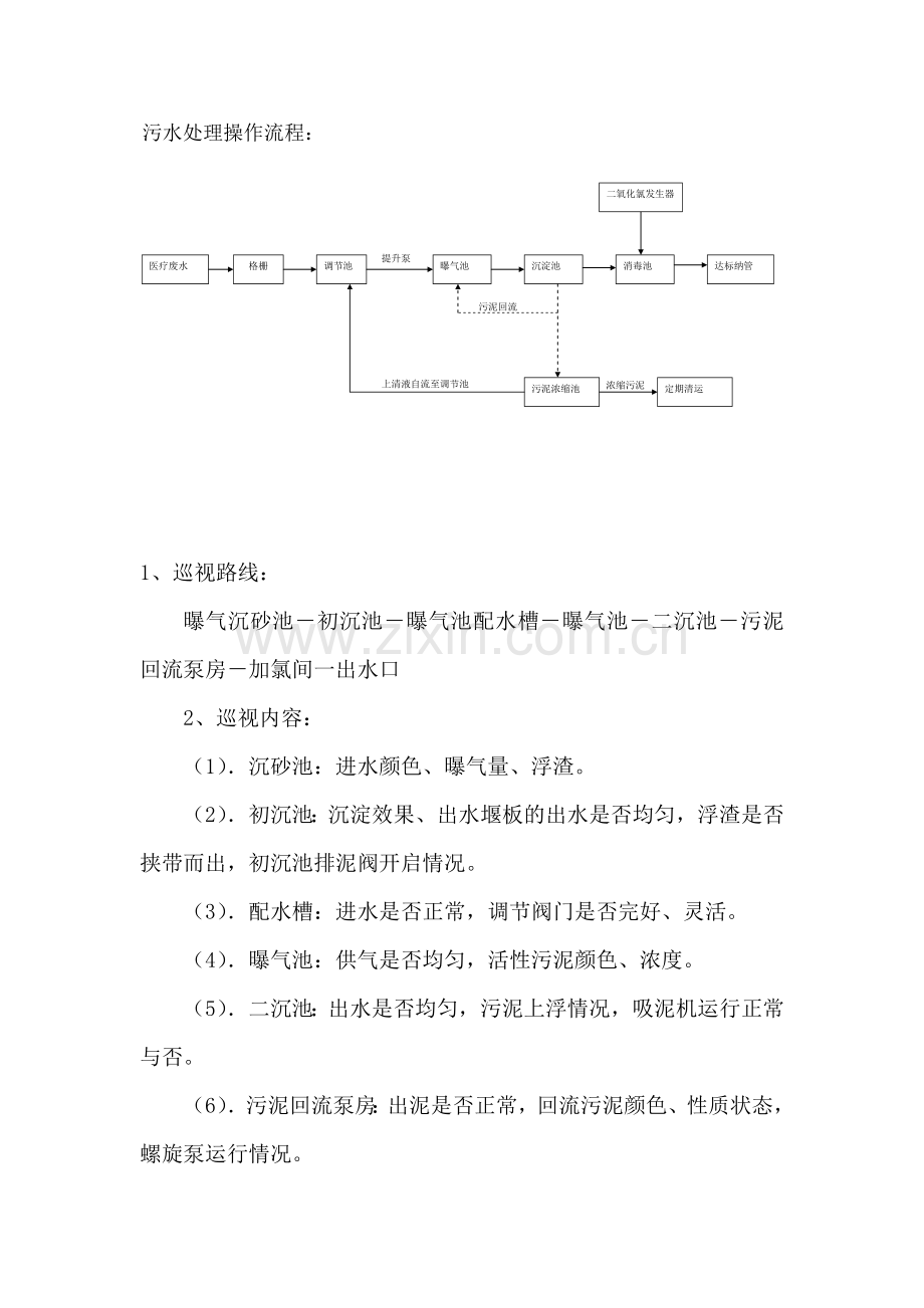 医院污水处理操作流程.docx_第1页