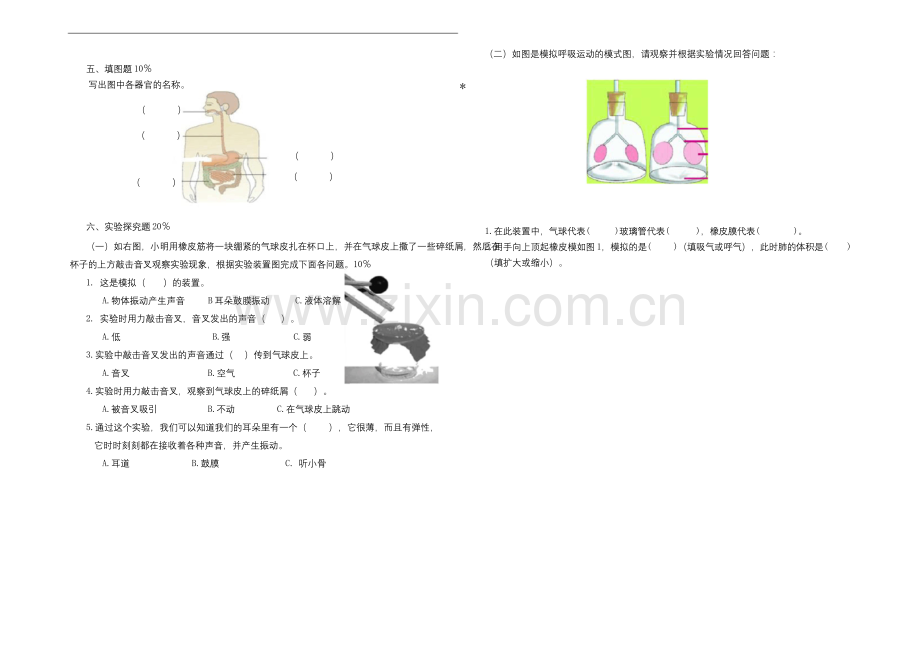 1教科版(2017秋)四年级科学上册期中测试卷(一).docx_第2页
