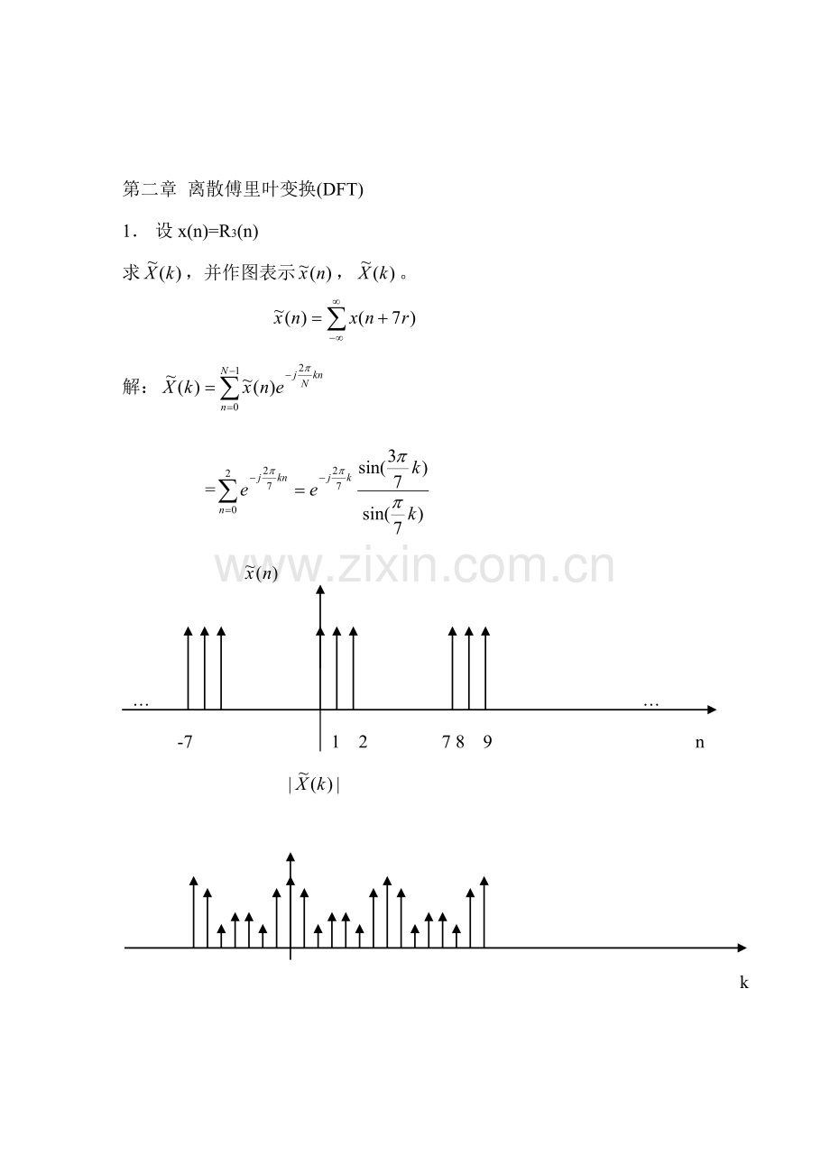 第二章 离散傅里叶变换 数字信号处理习题答案.doc_第1页