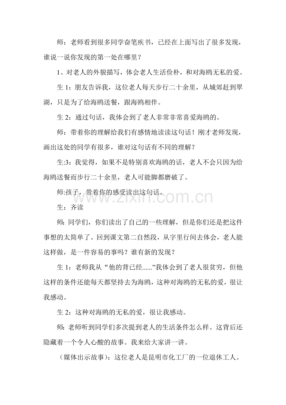 老人与海鸥教学设计(省级公开课教学设计).doc_第3页