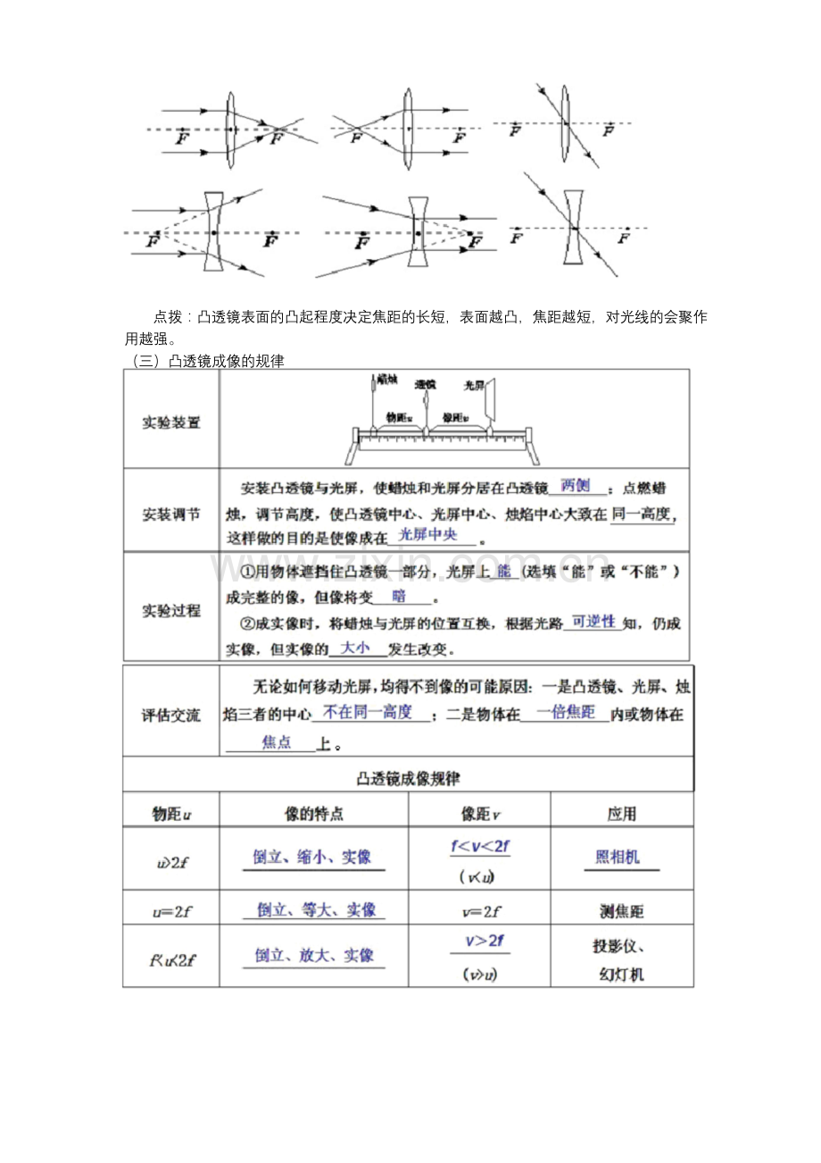 八年级物理上册知识讲义-第四章光的折射-透镜复习-苏科版.docx_第3页